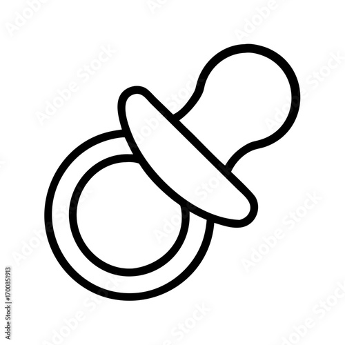 Baby pacifier vector illustration for newborn infant soothing and comfort needs outline drawing design
