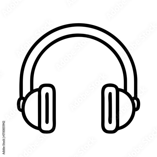 Headphones vector icon illustration, audio listening device for music and podcast lovers design