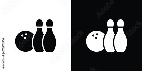 Bowling icon line style. Graphic design element vectors