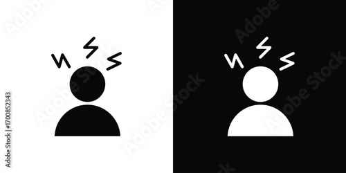 Anxiety or stress icon line style. Graphic design element vectors