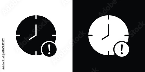 Alarm exclamation icon line style. Graphic design element vectors
