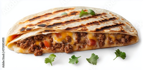 Delicious Grilled Taco Filled With Seasoned Meat and Melted Cheese on a Warm ...