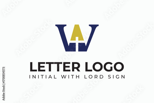 W Letter Logo with a Lord Sign- Used with initials name to start with this symbols also .