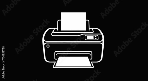 Minimalist Printer Vector Icon for Office and Print Services