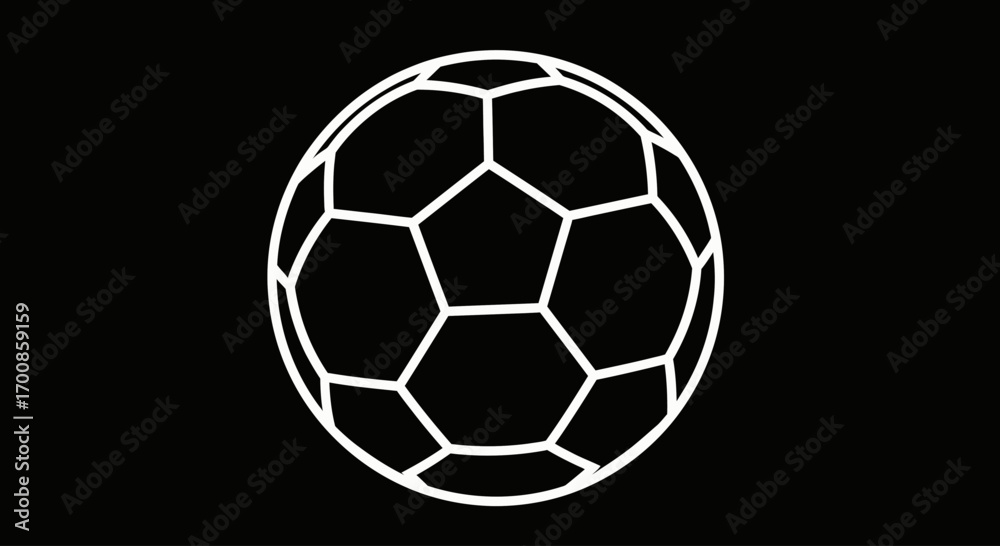 Fototapeta premium Minimalist Soccer Ball Vector Icon Simple Football Line Art Graphic