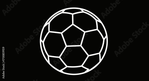 Minimalist Soccer Ball Vector Icon Simple Football Line Art Graphic