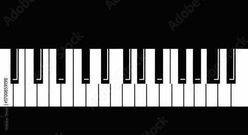 Minimalist Piano Keyboard Vector Background Black and White Musical Illustration