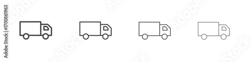 Truck icon illustration symbol. thin line symbol on white background - editable stroke vector