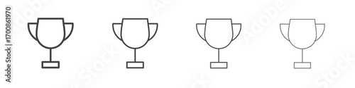 Trophy icon illustration symbol. thin line symbol on white background - editable stroke vector