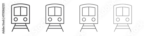 Train icon illustration symbol. thin line symbol on white background - editable stroke vector
