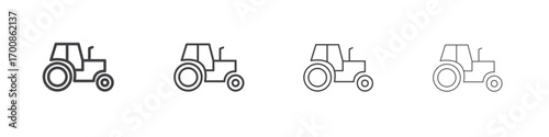 Tractor icon illustration symbol. thin line symbol on white background - editable stroke vector
