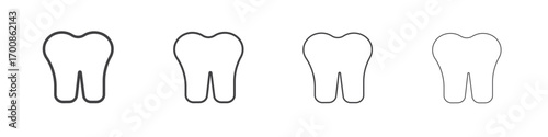 Tooth icon illustration symbol. thin line symbol on white background - editable stroke vector