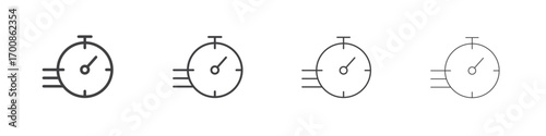 Time fast icon illustration symbol. thin line symbol on white background - editable stroke vector