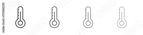 Temperature icon illustration symbol. thin line symbol on white background - editable stroke vector