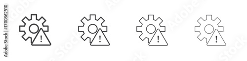 Technical warning icon illustration symbol. thin line symbol on white background - editable stroke vector