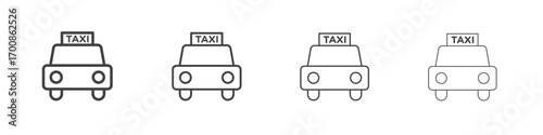 Taxi icon illustration symbol. thin line symbol on white background - editable stroke vector