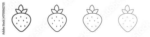 Strawberry icon illustration symbol. thin line symbol on white background - editable stroke vector