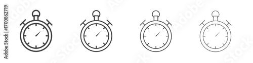 Stopwatch icon illustration symbol. thin line symbol on white background - editable stroke vector