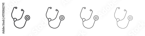 Stethoscope icon illustration symbol. thin line symbol on white background - editable stroke vector