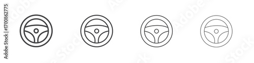 Steering wheel icon illustration symbol. thin line symbol on white background - editable stroke vector