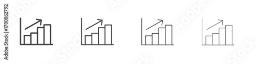Stats icon illustration symbol. thin line symbol on white background - editable stroke vector