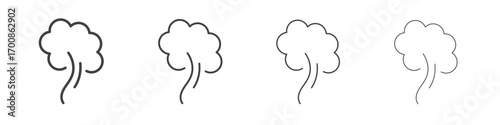Smoke icon illustration symbol. thin line symbol on white background - editable stroke vector
