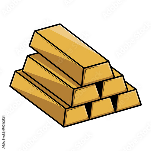 vector illustration of stacked gold bars symbolizing wealth and investment