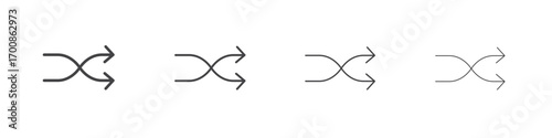 Shuffle icon illustration symbol. thin line symbol on white background - editable stroke vector