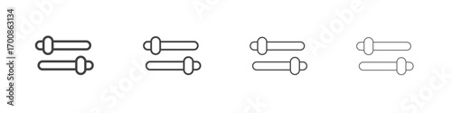 Settings sliders icon illustration symbol. thin line symbol on white background - editable stroke vector