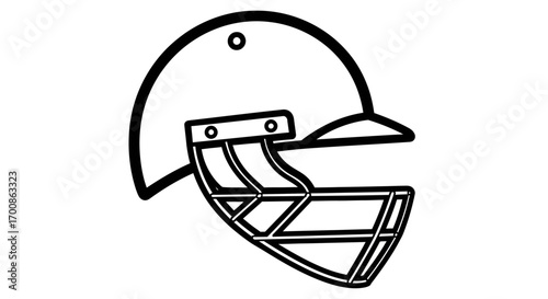 Bold line art illustration of a classic American football helmet
