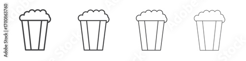 Popcorn icon illustration symbol. thin line symbol on white background - editable stroke vector