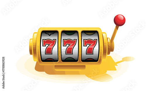 Lucky seven slot machine jackpot win with winning combination