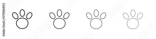 Paw icon illustration symbol. thin line symbol on white background - editable stroke vector