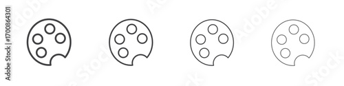 Palette icon illustration symbol. thin line symbol on white background - editable stroke vector
