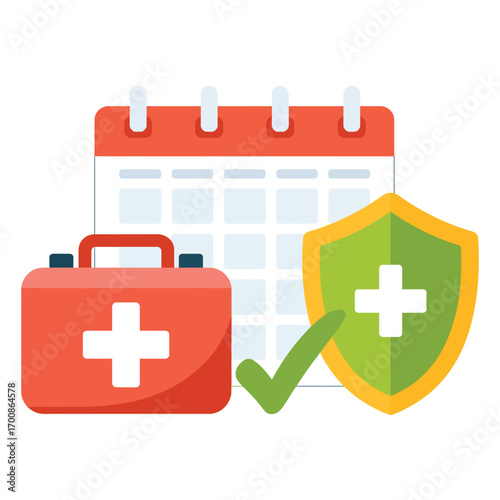 Health insurance plan and medical appointment scheduling concept