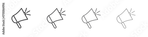 Megaphone icon illustration symbol. thin line symbol on white background - editable stroke vector