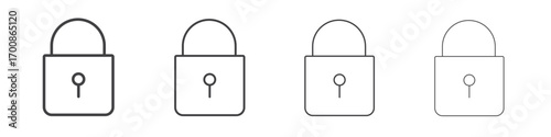 Lock icon illustration symbol. thin line symbol on white background - editable stroke vector