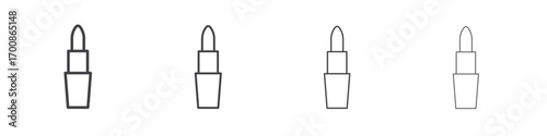 Lipstick icon illustration symbol. thin line symbol on white background - editable stroke vector