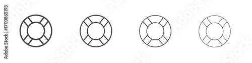Life buoy icon illustration symbol. thin line symbol on white background - editable stroke vector