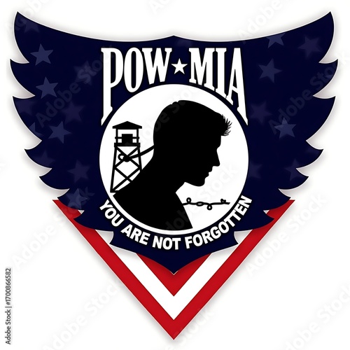 Pow mia emblem symbolizing remembrance and unforgotten service