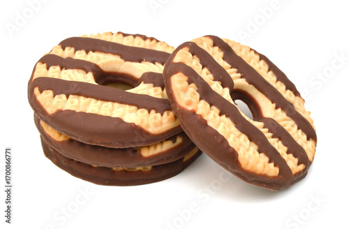 Chocolate cookie isolated on white background