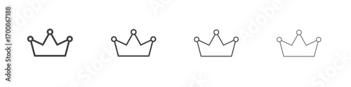 Crown icon illustration symbol. thin line symbol on white background - editable stroke vector