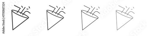 Confetti icon illustration symbol. thin line symbol on white background - editable stroke vector