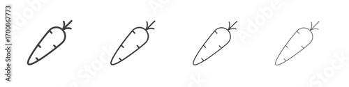 Carrot icon illustration symbol. thin line symbol on white background - editable stroke vector