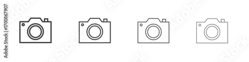 Camera icon illustration symbol. thin line symbol on white background - editable stroke vector