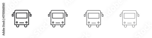 Bus icon illustration symbol. thin line symbol on white background - editable stroke vector