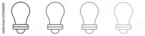Bulb icon illustration symbol. thin line symbol on white background - editable stroke vector