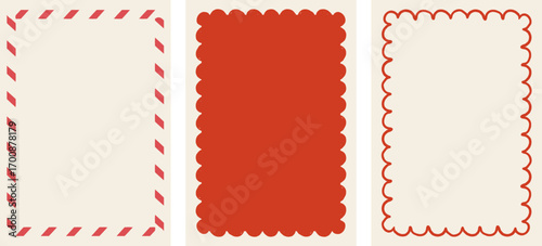Christmas frames. Hand drawn Christmas background set, cards, banners, prints. Vector art and illustration