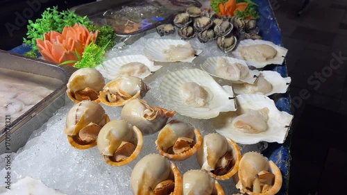 Oysters on ice variety of fresh oysters on ice for sale at a store in portland maine