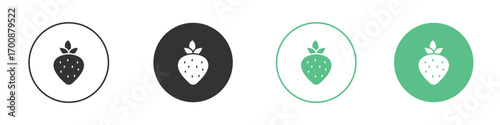 Strawberry icons collection in flat style. icon vector design
